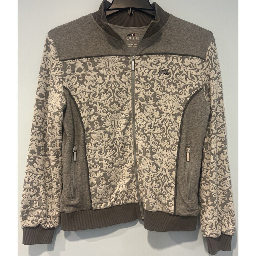 Equiline Italia Full Zip Sweater Women’s Large Floral Geometric